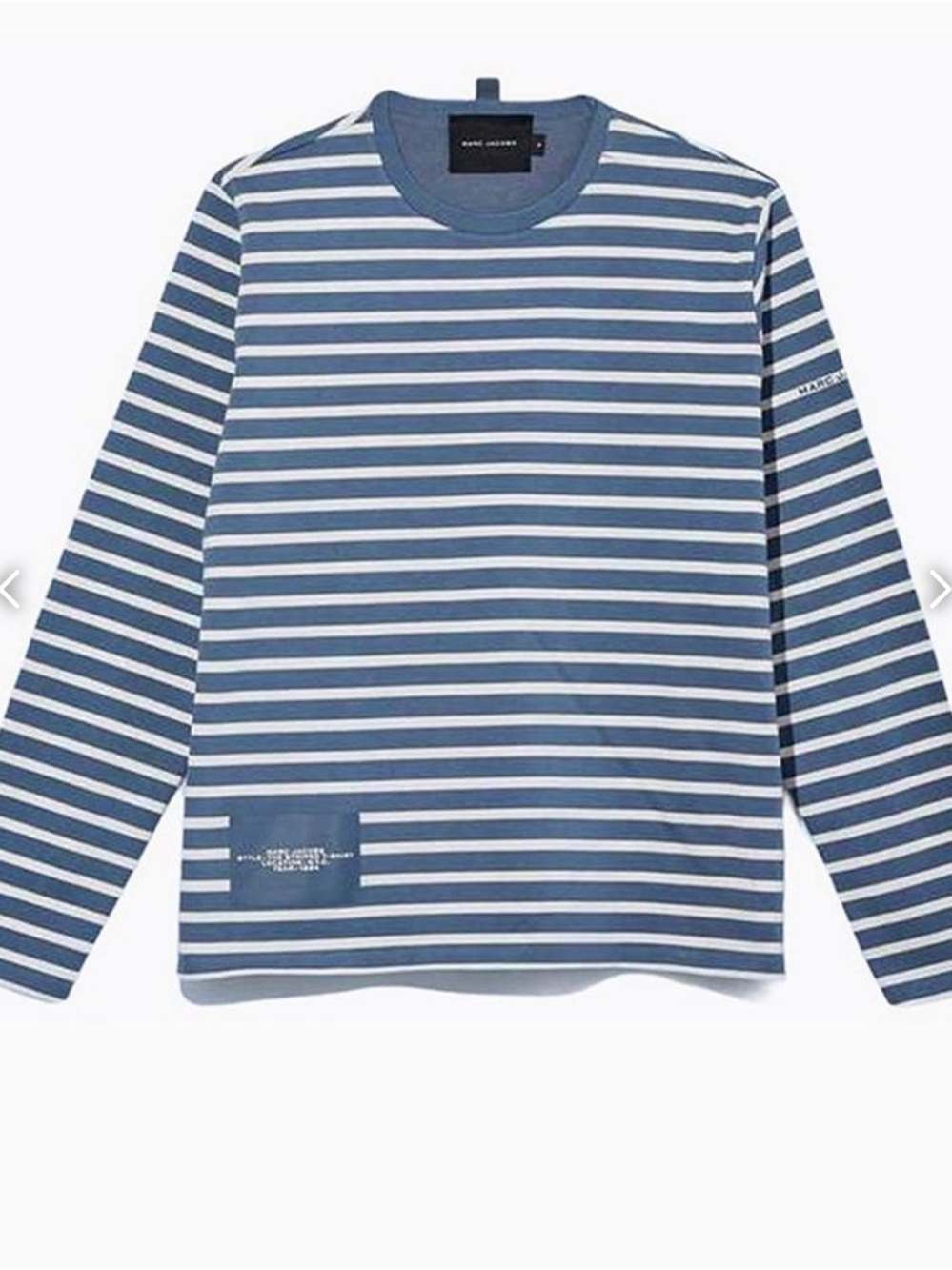 Marc Jacobs Navy and White Striped Long-Sleeve Tee